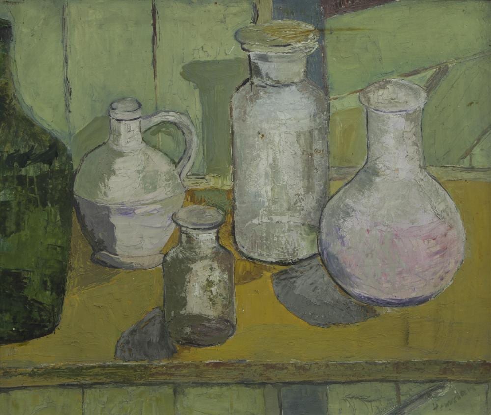herman van nazareth 1936 oil on panel still life with bottles circa 1965 signed · Maison Jules Veilinghuis · 2026-06-20 Herman van Nazareth comparable auction result: herman van nazareth 1936 oil on panel still life with bottles circa 1965 signed