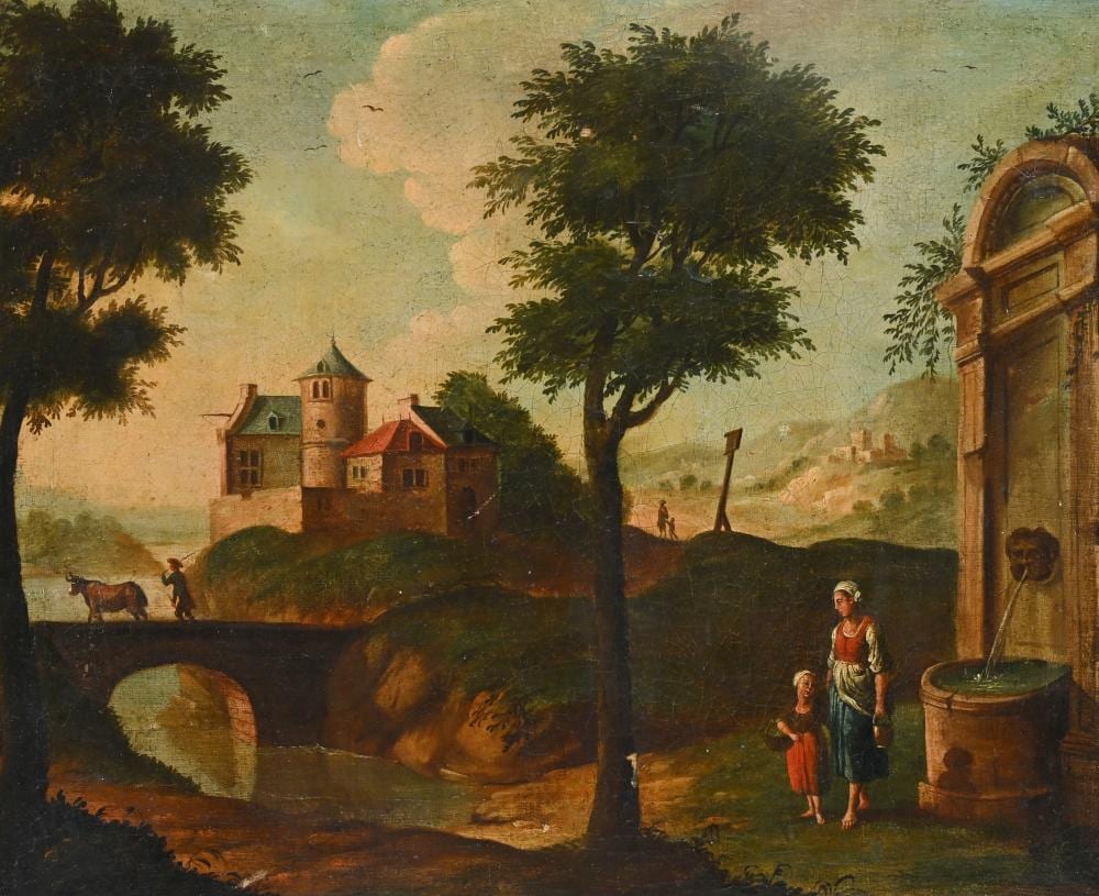 johannes janson 1729 1784 attributed oil on canvas pastoral landscape · Maison Jules Veilinghuis · 2026-06-20 Johannes Janson comparable auction result: johannes janson 1729 1784 attributed oil on canvas pastoral landscape