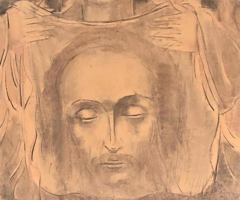 Albert Servaes comparable auction result: albert servaes 1883 1966 charcoal drawing on paper canvas of veronica signed and dated