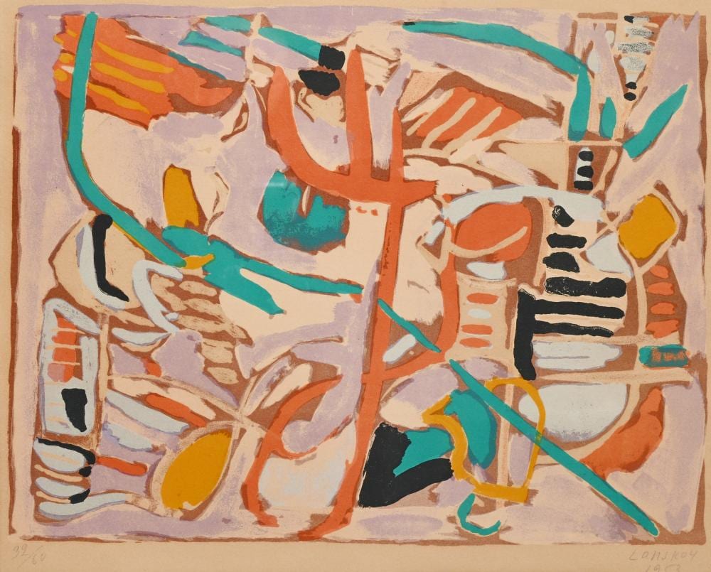 Andrej Michajlovic (Graf) Lanskoj comparable auction result: andr lanskoy 1902 1976 color lithograph composition 1953 signed and numbered 32 60