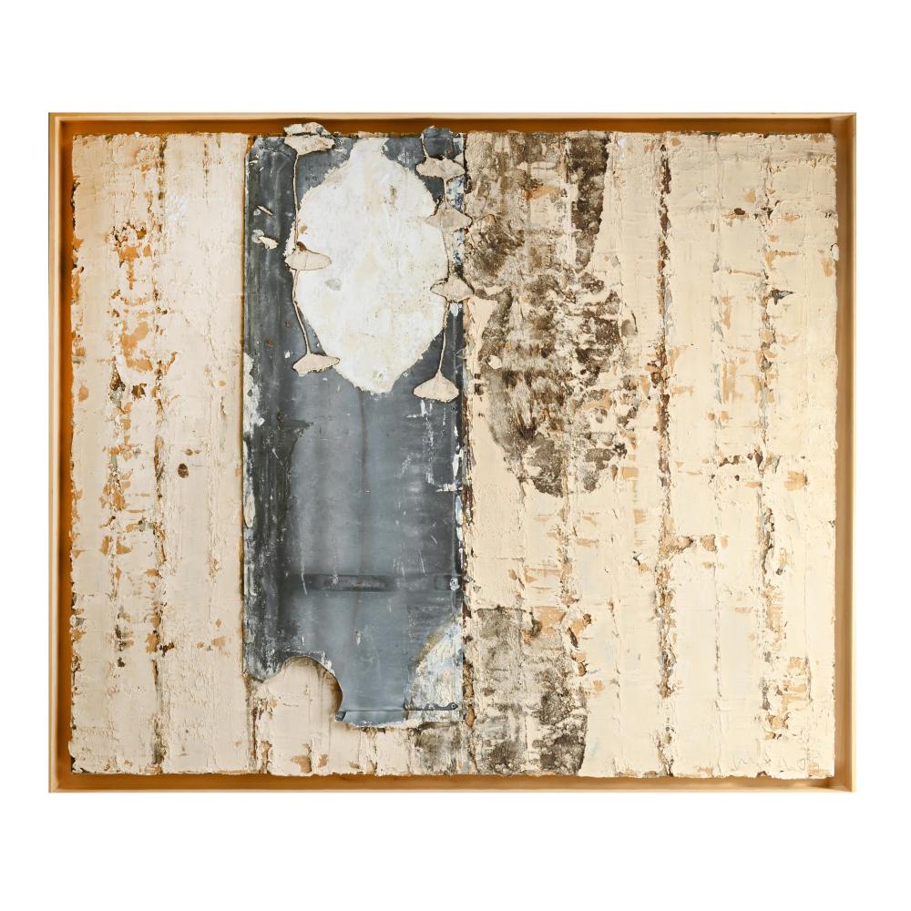 Jupp Linssen comparable auction result: jupp linssen 1957 mixed media oil zinc on awning fabric untitled 2005 signed