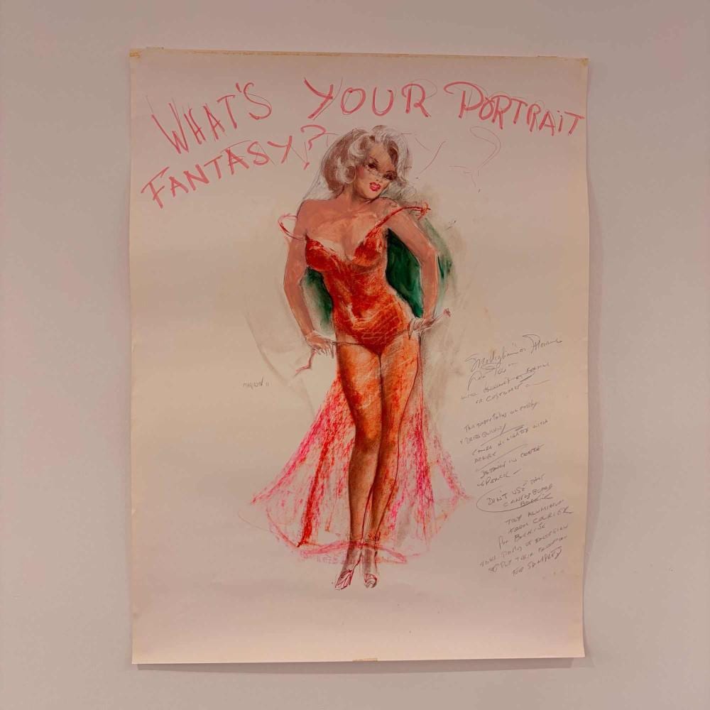 Earl MacPherson comparable auction result: earl macpherson american 1910 1993 two sided mixed media on paper marilyn monroe signed