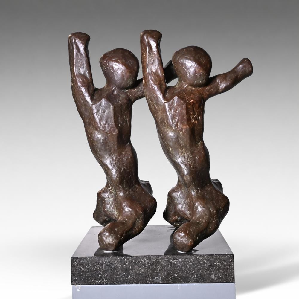 herman van nazareth 1936 2026 bronze sculpture on marble base exuberance signed and stamped fonderia m italy fonderia mariani on both sides · Maison Jules Veilinghuis · 2026-06-22 Herman van Nazareth comparable auction result: herman van nazareth 1936 2026 bronze sculpture on marble base exuberance signed and stamped fonderia m italy fonderia mariani on both sides