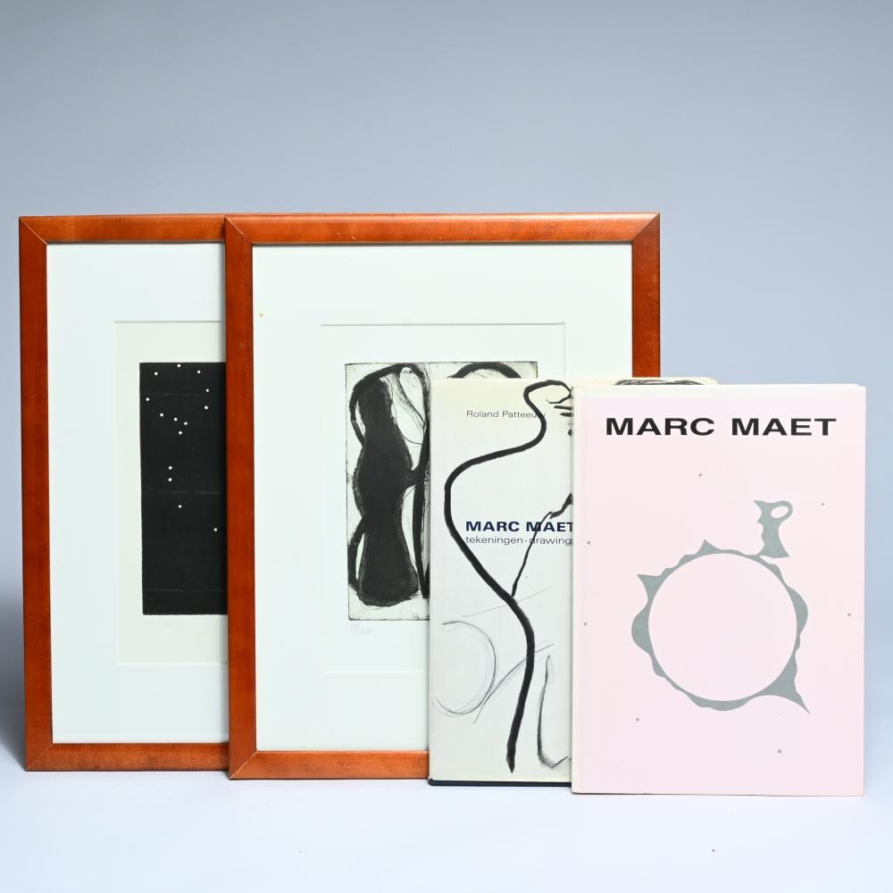 Marc Maet comparable auction result: marc maet 1955 2000 2 etchings numbered and signed and 2 signed books by marc maet with mention of these etchings