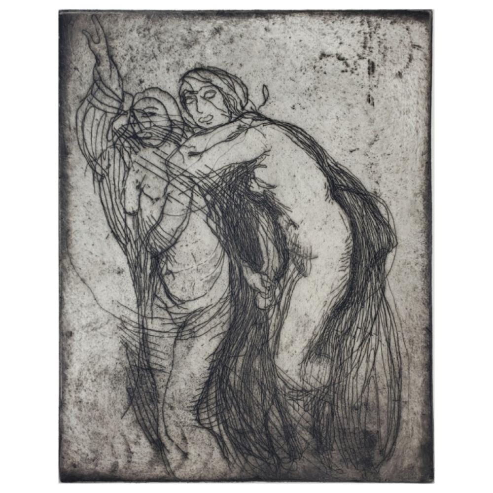 Edmond Aman-Jean comparable auction result: edmond aman jean etching two women