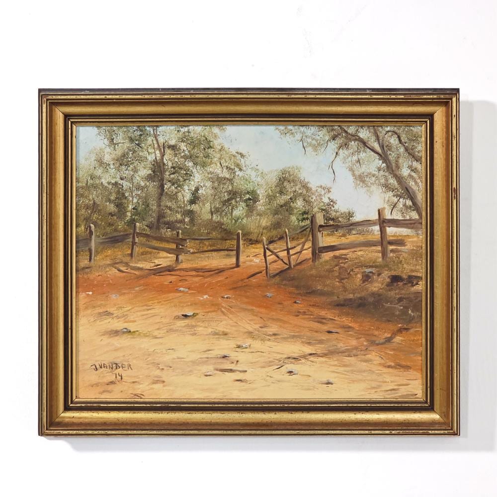 john vander 1945 the open gate hunter valley oil on board sll39 x 49 50 x 60 cm · Lawsons · 2026-06-04 John Vander comparable auction result: john vander 1945 the open gate hunter valley oil on board sll39 x 49 50 x 60 cm