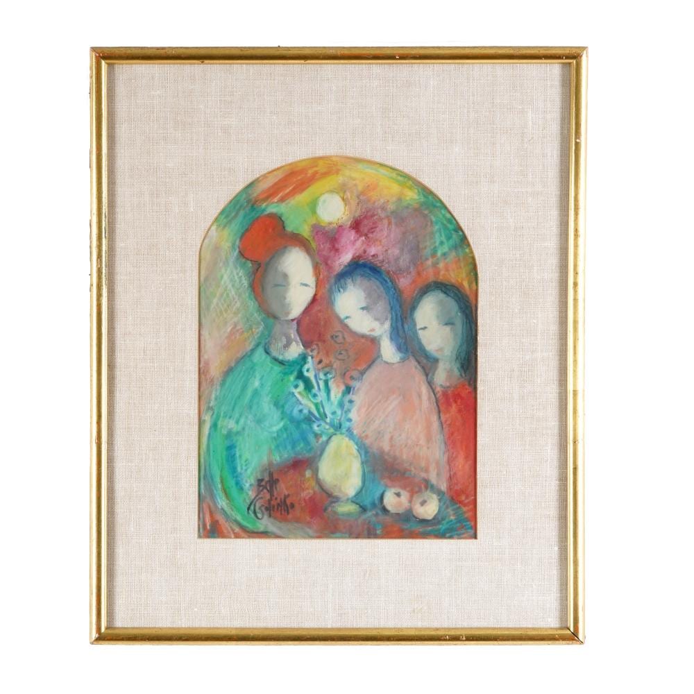 Belle Golinko comparable auction result: belle golinko modernist figural composition