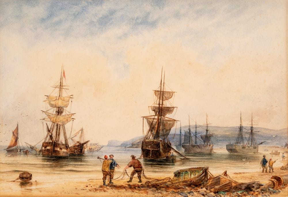 joseph newington carter 1835 1871 marina with fishermen and sailing ships 1866 · Finarte · 2026-06-18 Joseph Newington Carter comparable auction result: joseph newington carter 1835 1871 marina with fishermen and sailing ships 1866