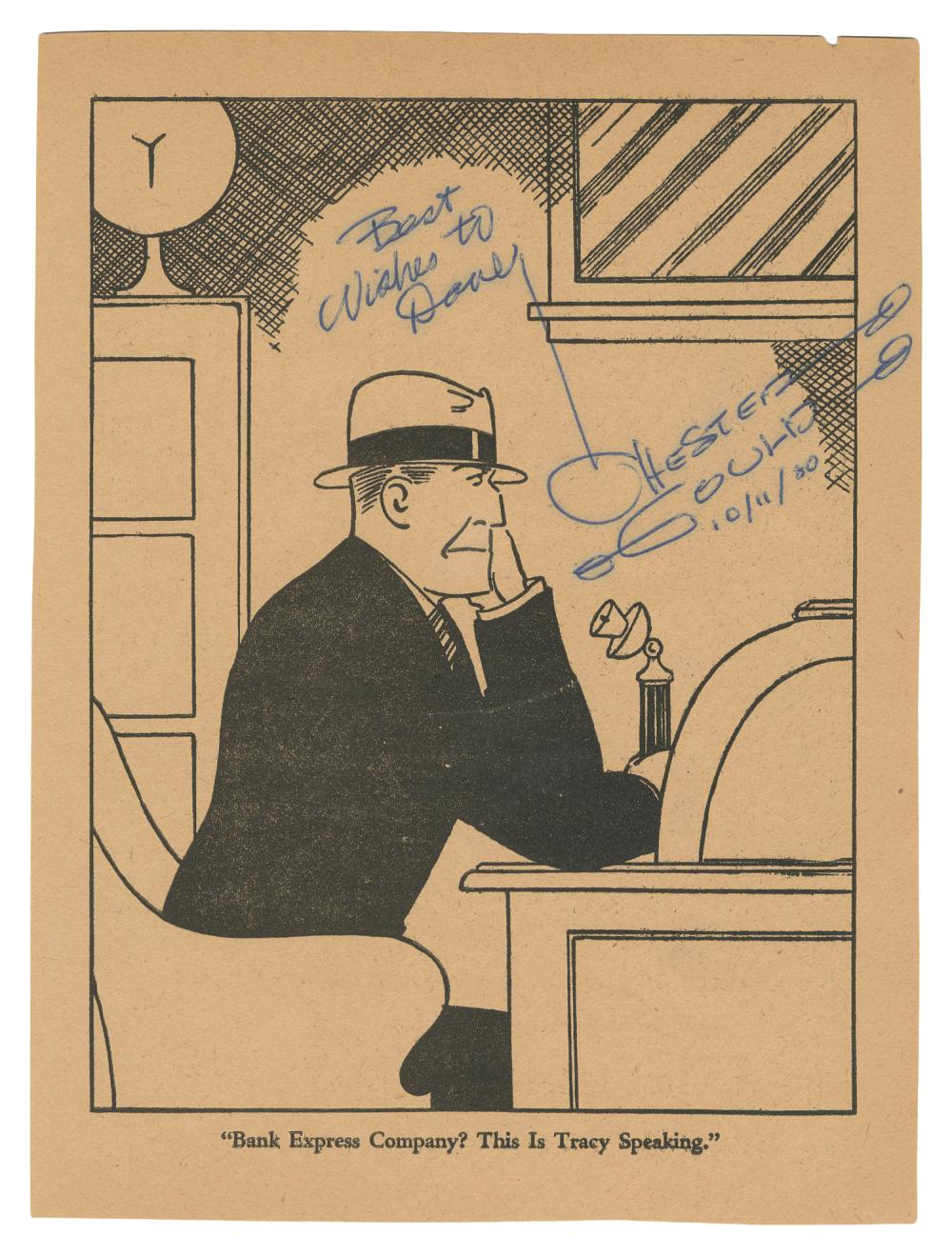 Chester Gould comparable auction result: chester gould signed dick tracy cartoon