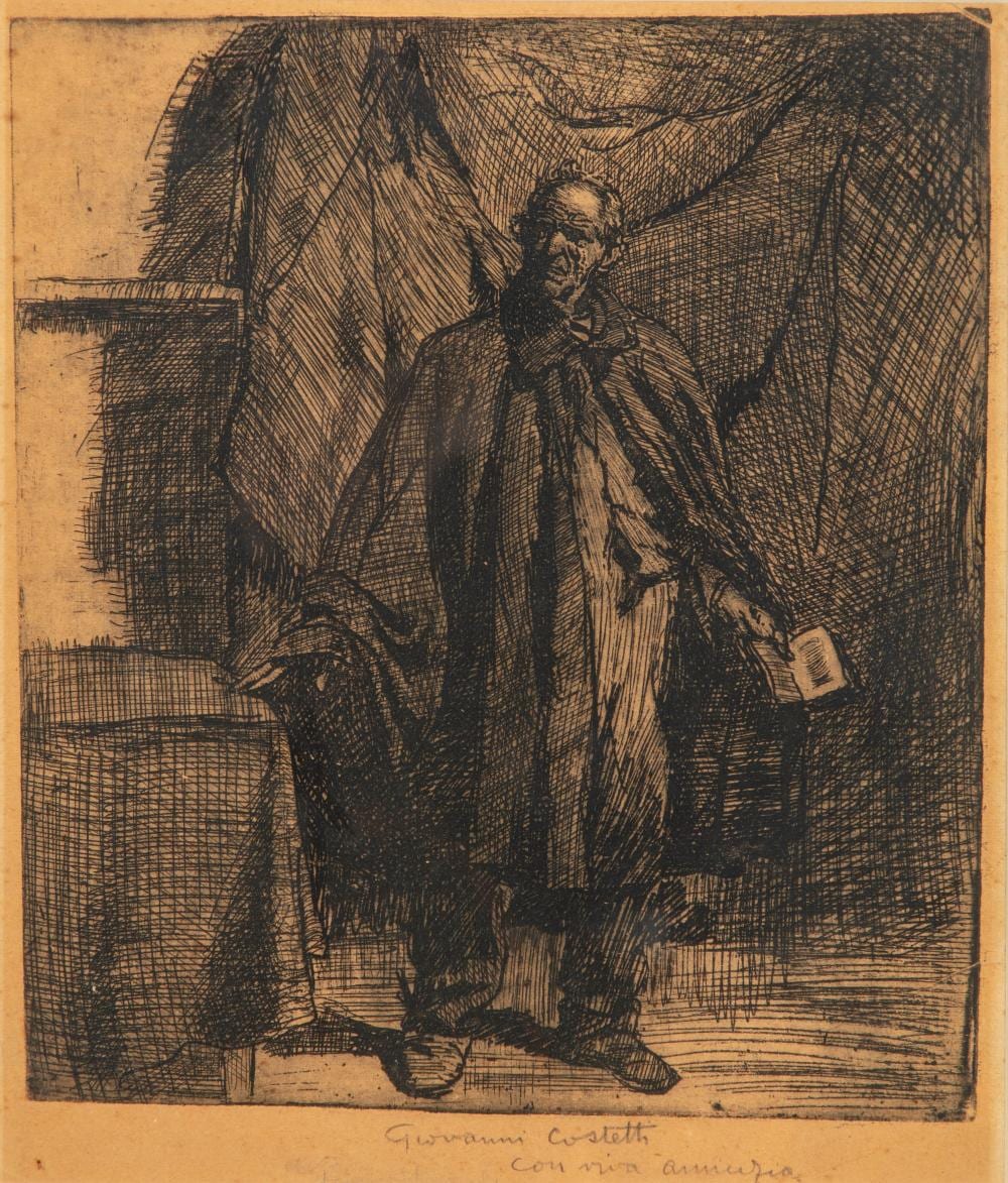 Giovanni Costetti comparable auction result: giovanni costetti reggio emilia 1874 settignano 1949 portrait of a man with a book