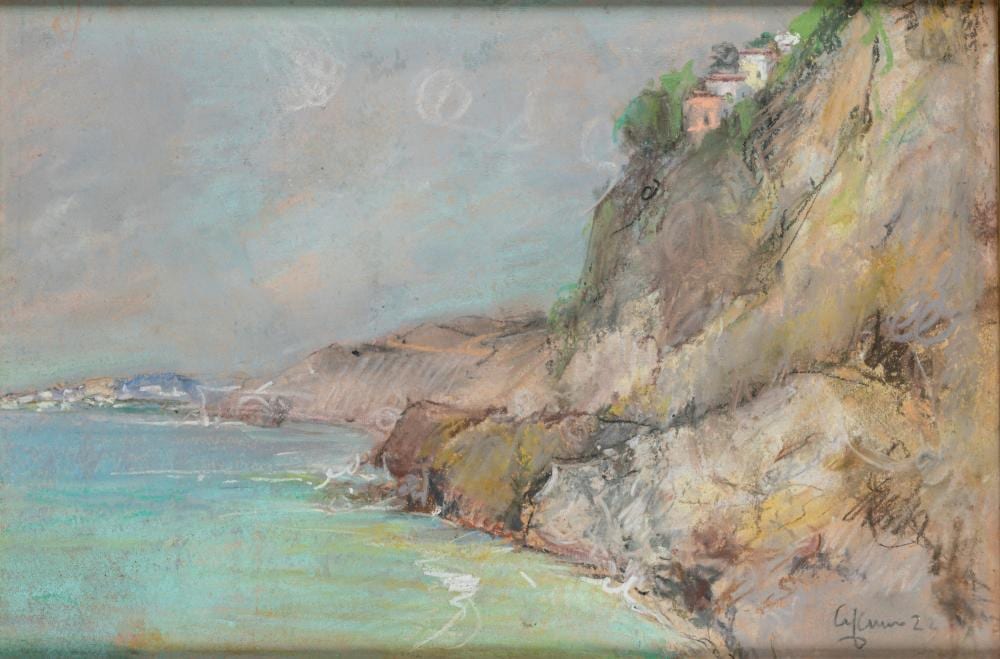 Giuseppe Casciaro comparable auction result: giuseppe casciaro ortelle 1863 napoli 1945 view of the costiera 1922