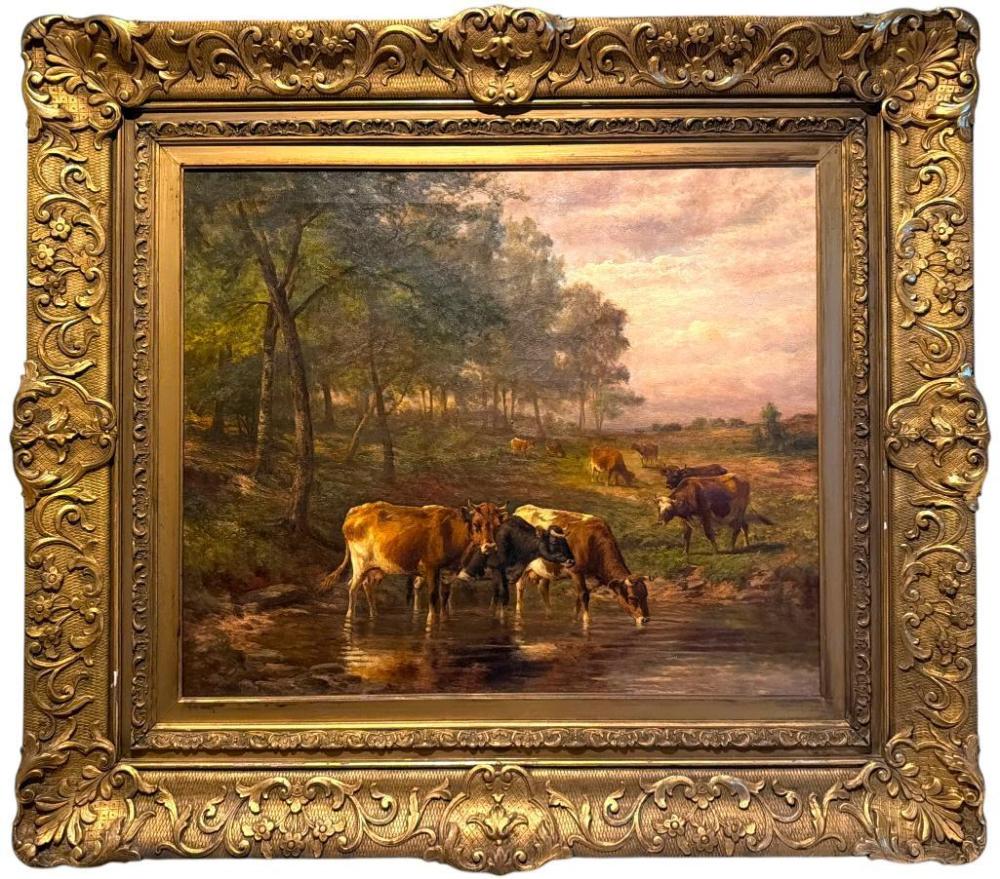 Thomas Bigelow Craig comparable auction result: thomas bigelow craig signed oil on canvas of cows