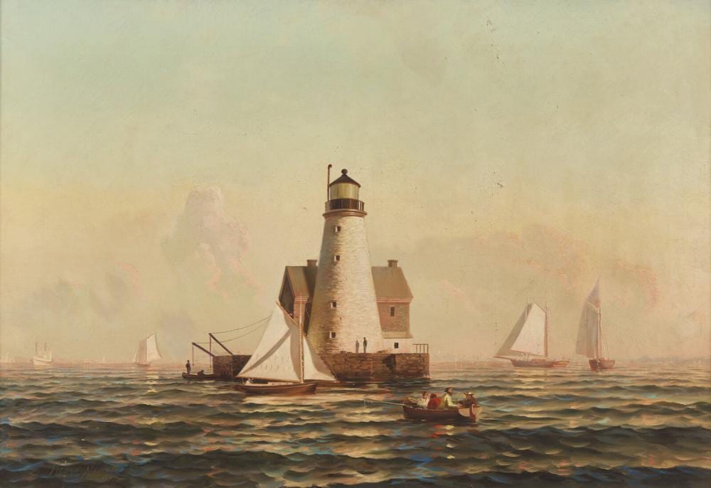 Henry Newell Cady comparable auction result: henry newell cady american 1849 1935 steppingstone lighthouse 1877