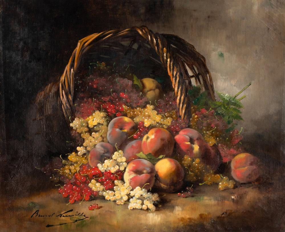 alfred arthur brunel de neuville french 1852 1941 still life with currants and peaches spilling from a basket · Freeman’s · 2026-06-17 Alfred Arthur Brunel De Neuville comparable auction result: alfred arthur brunel de neuville french 1852 1941 still life with currants and peaches spilling from a basket