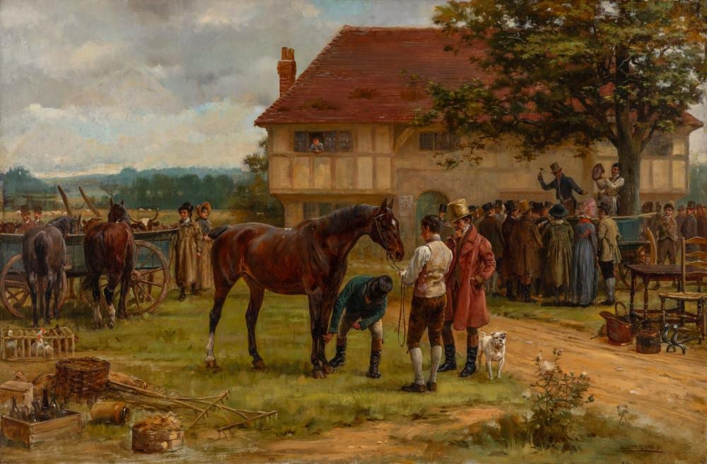 George Goodwin Kilburne comparable auction result: george goodwin kilburne british 1839 1924 the sale of the squire s goods 1895