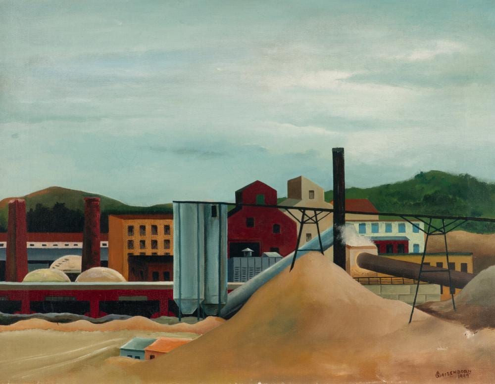 Rudolph Weisenborn comparable auction result: rudolph weisenborn american 1881 1974 industrial scene 1947