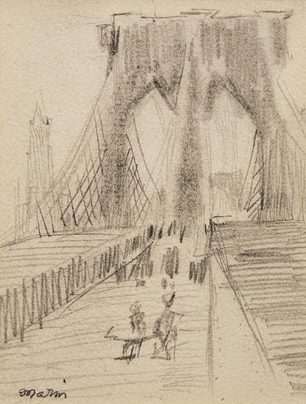 John Marin comparable auction result: john marin american 1870 1953 brooklyn bridge