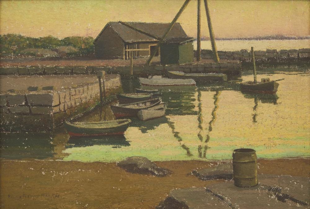 Emma Fordyce MacRae comparable auction result: emma fordyce macrae american 1887 1974 slacktime at ebb tide pigeon cove 1961