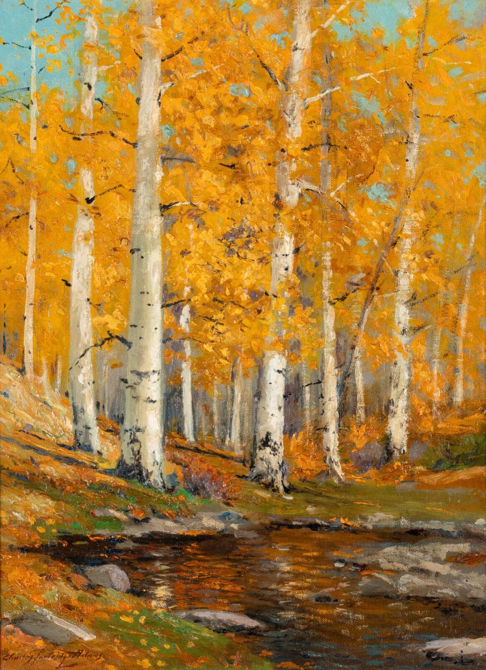 Charles Partridge Adams comparable auction result: charles partridge adams american 1858 1942 aspens in gold estes park colo