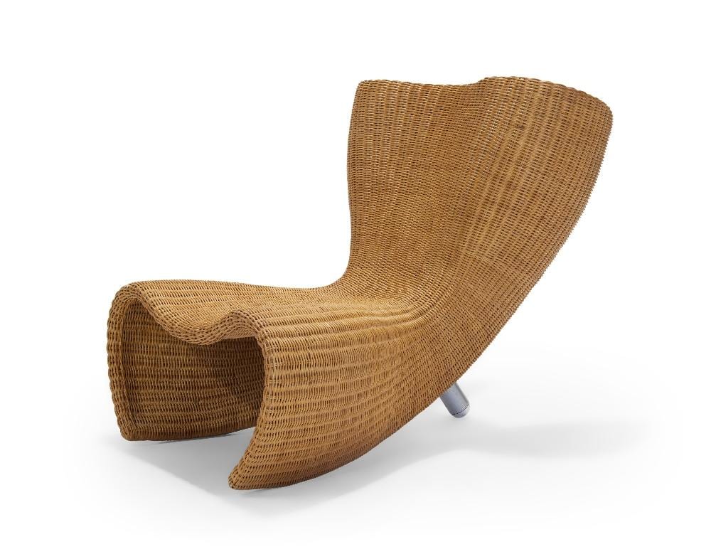 Marc Newson comparable auction result: marc newson b 1963 manufactured by terada tekkojo for id e wicker chair circa 1990