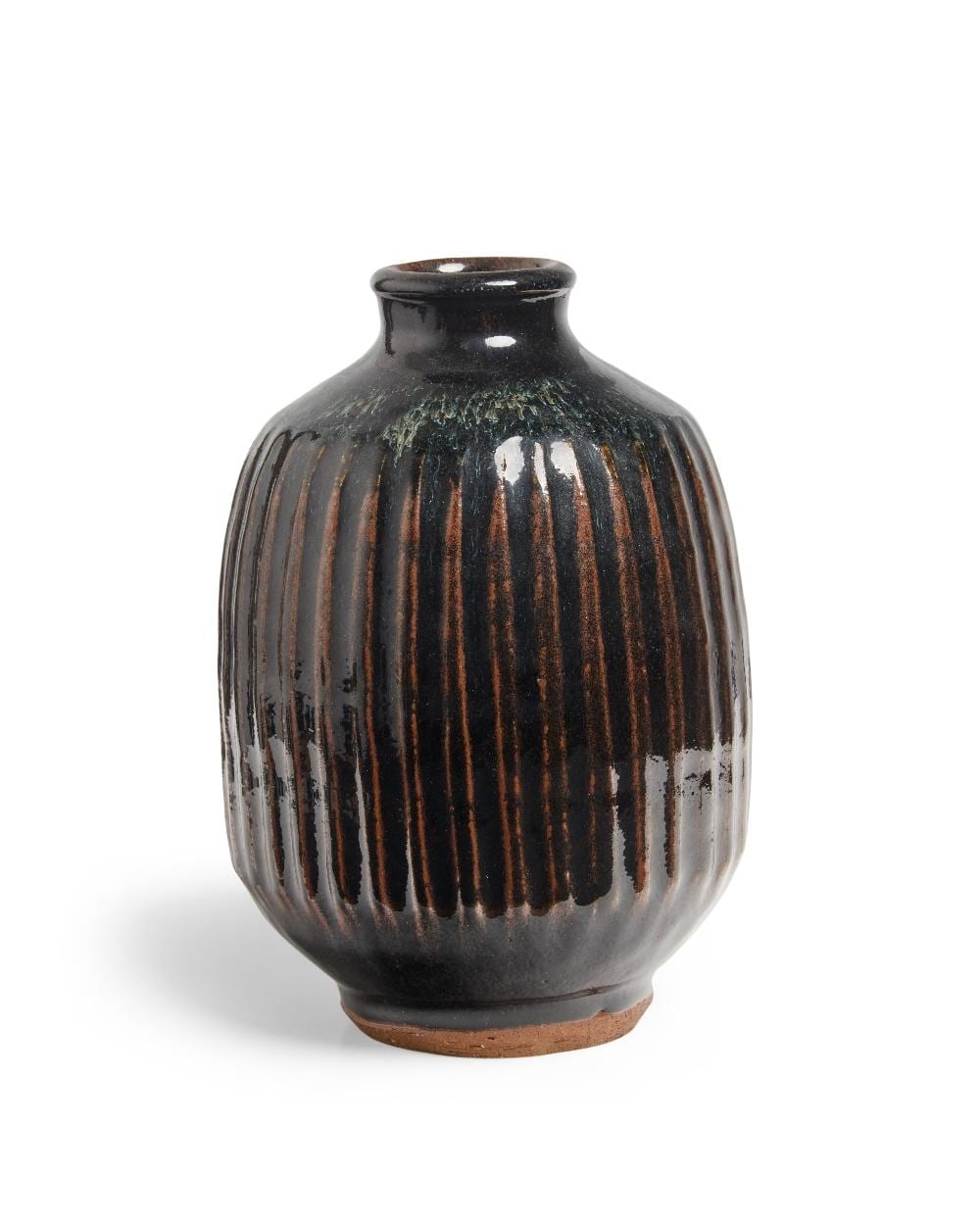 Mike Dodd comparable auction result: mike dodd b 1943 fluted vase circa 2010 stoneware with iron glaze flooded