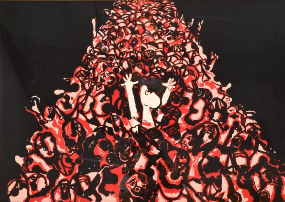 Josep Guinovart comparable auction result: josep guinovart 1927 2007 composition vi from the series la por del poeta 1971