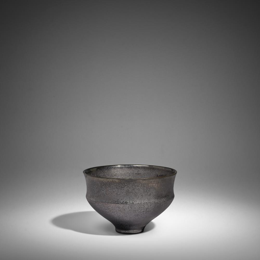 Gertrude DesClayes comparable auction result: gertrud 1908 1971 and otto natzler 1908 2007 footed bowlcirca 1950metallic glazed earthenware signed natzler on undersideheight 3 1 2in 8 9cm diameter 5 1 4in 13 3cm