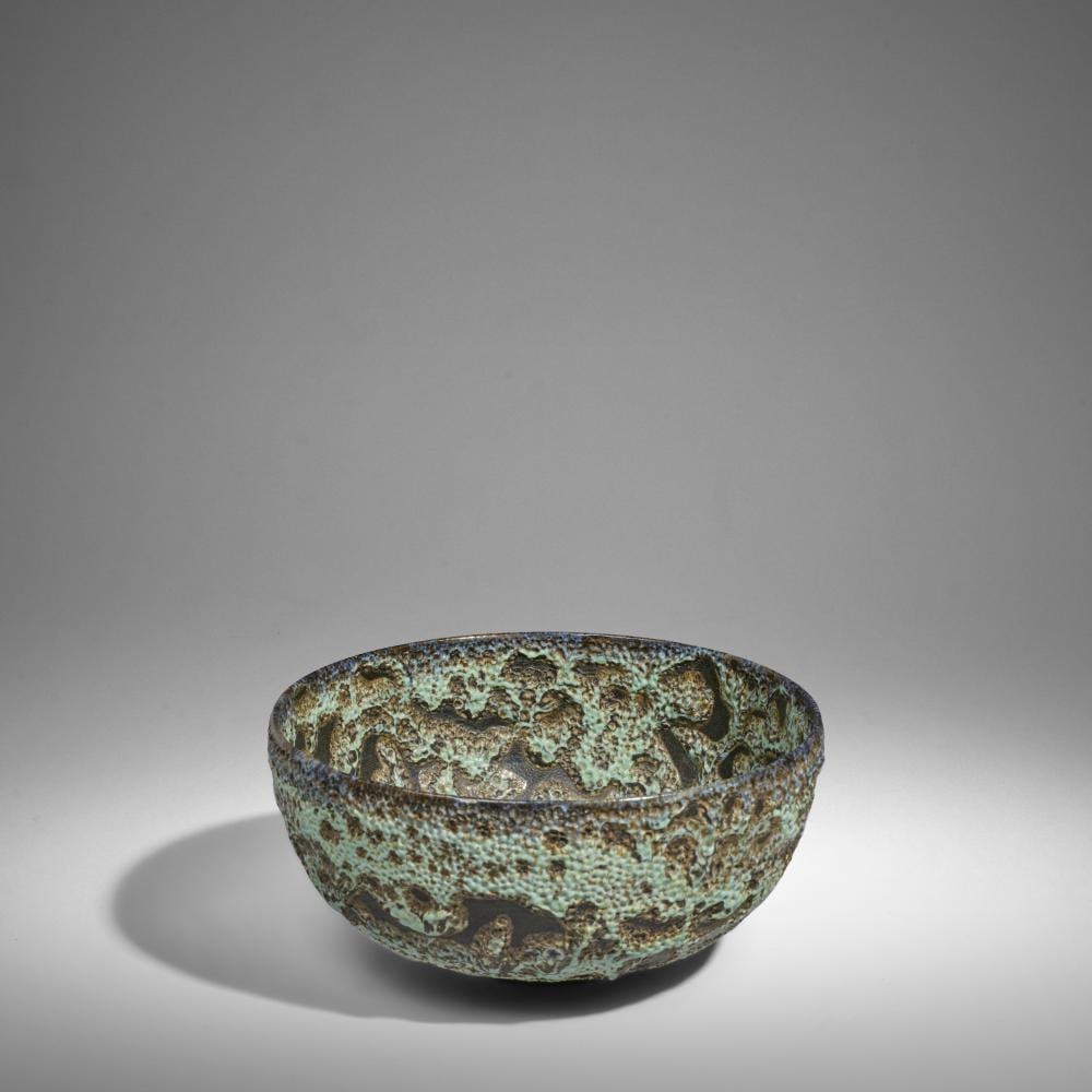 Gertrude DesClayes comparable auction result: gertrud 1908 1971 and otto natzler 1908 2007 crater glazed bowlcirca 1960crater glazed earthenware signed natzler on undersideheight 3in 7 6cm diameter 6 1 2in 16 5cm