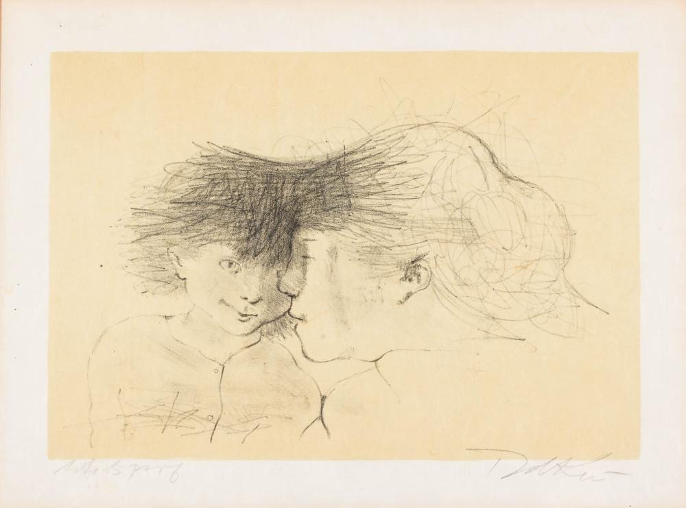 Alexander Dobkin comparable auction result: alexander dobkin 1905 1975 the secret litho