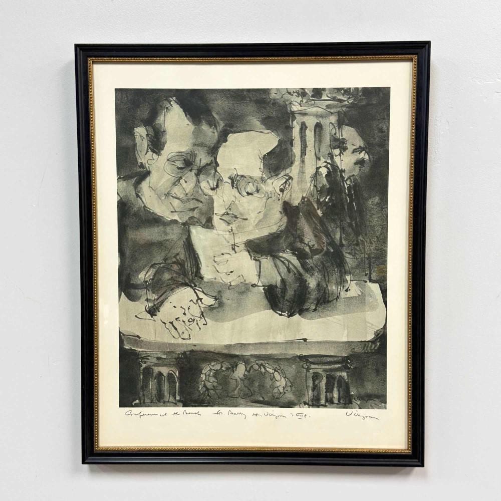 hank virgona american 1929 2019 confessions at the bench framed print · Lion and Unicorn · 2026-06-18 Hank Virgona comparable auction result: hank virgona american 1929 2019 confessions at the bench framed print