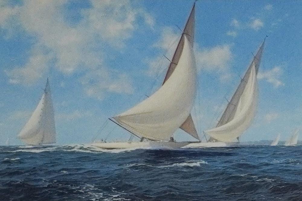 john steven dews american b 1949 three sailboats at sea limited edition color print numbered 404 495 frame 16 3 4 x 18 3 4 in 42 5 x 47 6 cm · Weschler's · 2026-06-09 John Steven Dews comparable auction result: john steven dews american b 1949 three sailboats at sea limited edition color print numbered 404 495 frame 16 3 4 x 18 3 4 in 42 5 x 47 6 cm