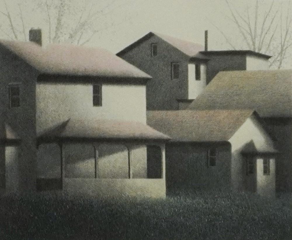 robert kipniss american 1931 shadows and porch lithograph signed l r and numbered 66 90 l l frame size 22 x 23 in 55 9 x 58 4 cm · Weschler's · 2026-06-09 Robert Kipniss comparable auction result: robert kipniss american 1931 shadows and porch lithograph signed l r and numbered 66 90 l l frame size 22 x 23 in 55 9 x 58 4 cm