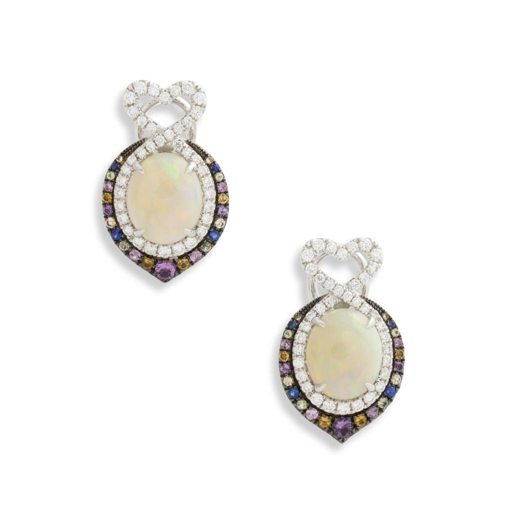 António (1872) Carneiro comparable auction result: anton pair of 18ct white gold diamond and gem set earrings