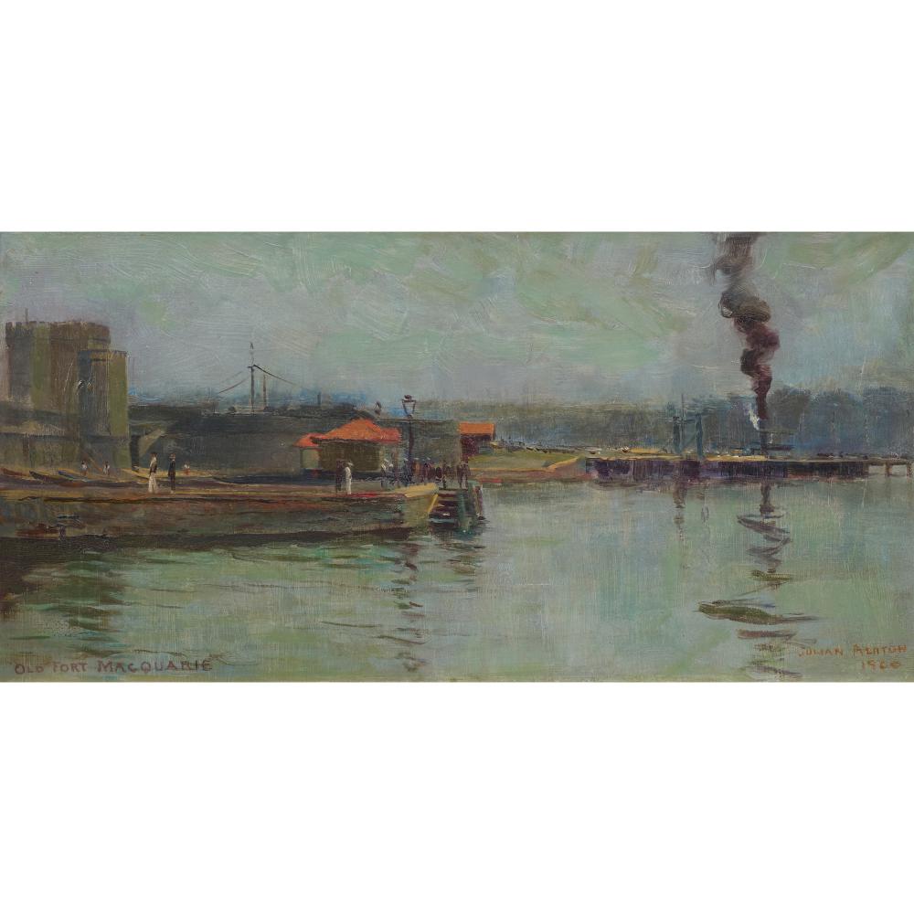 Julian Rossi Ashton comparable auction result: julian rossi ashton 1851 1942 old fort macquarie 1900 oil on board 20 x 40cm