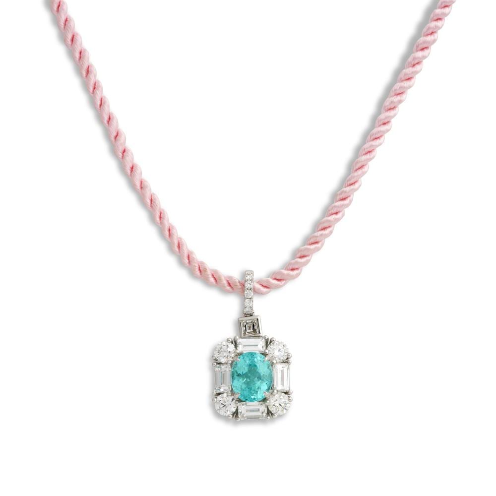 António (1872) Carneiro comparable auction result: anton 18ct white gold diamond and paraiba pendant