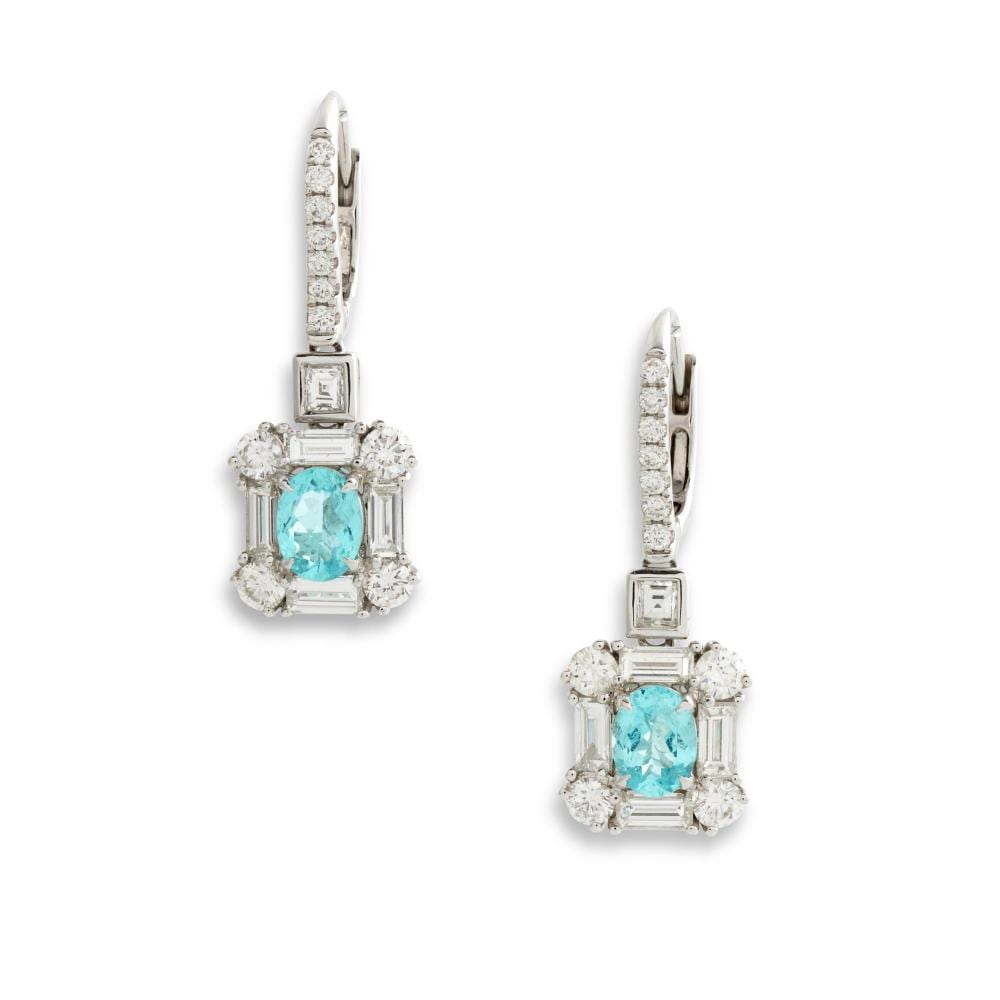 António (1872) Carneiro comparable auction result: anton pair of 18ct white gold diamond and paraiba earrings