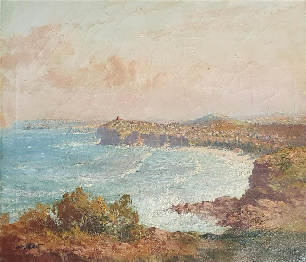 John Charles Allcott comparable auction result: john allcot 1888 1973 looking south from bilgola headland newport in middle distance oil on canvas signed lower left 50 x 6