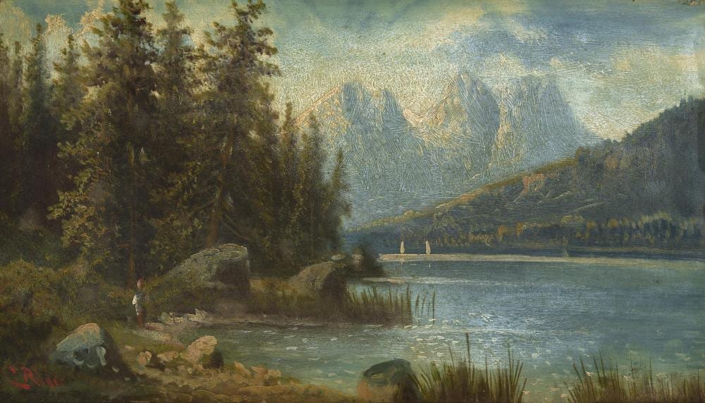Anton Pick comparable auction result: anton pick carl reider untitled lake scene oil on board 17 x 30 cm 6 69 x 11 81 in frame 30 x 43 x 4 cm 11 81 x 16 92 x 1 57 in