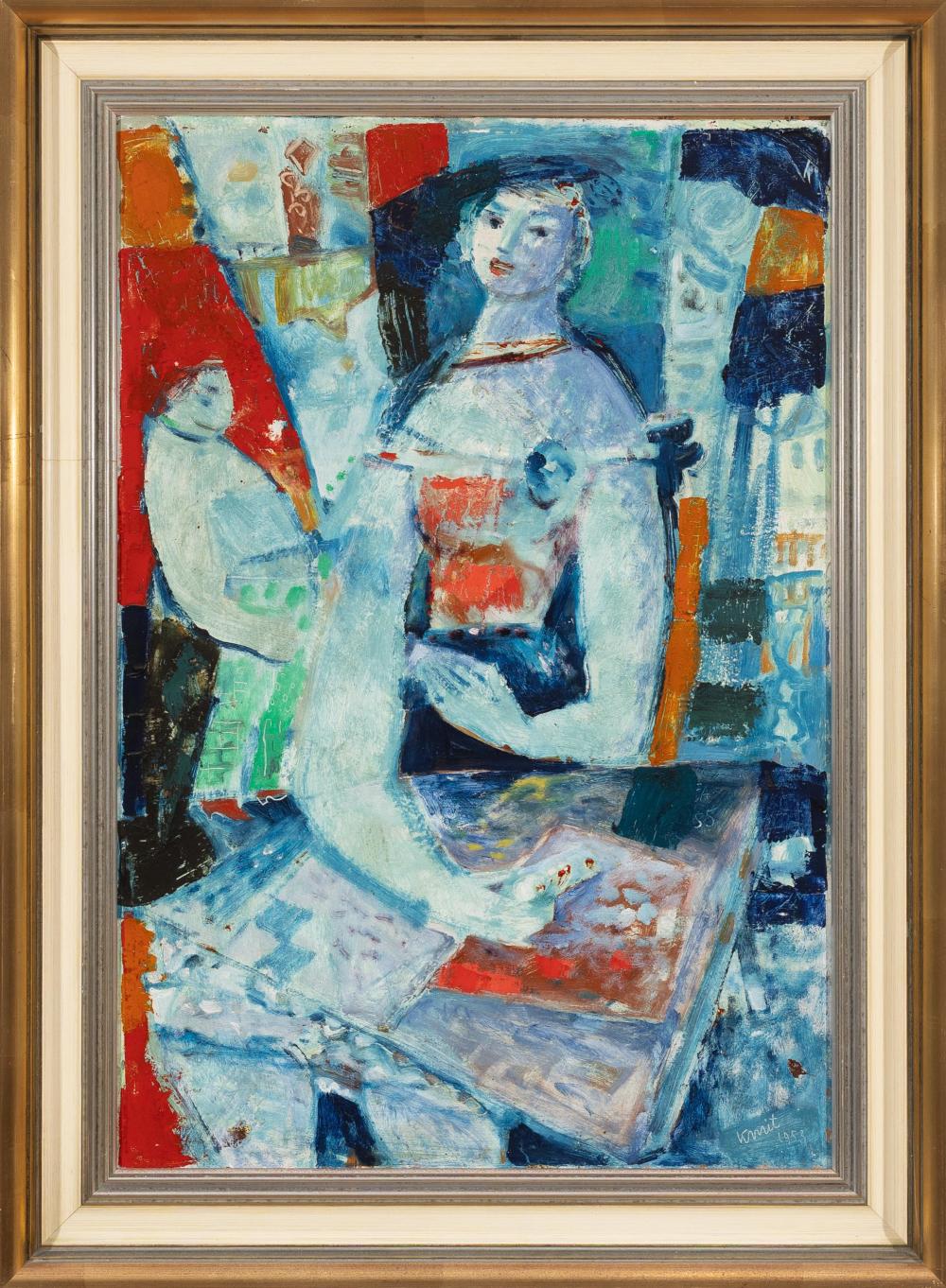 michael kmit ukrainian australian 1910 1981 show girl oil on board 63 x 43cm frame size 77 x 56cm · Lawsons · 2026-06-21 Michail Kmit comparable auction result: michael kmit ukrainian australian 1910 1981 show girl oil on board 63 x 43cm frame size 77 x 56cm