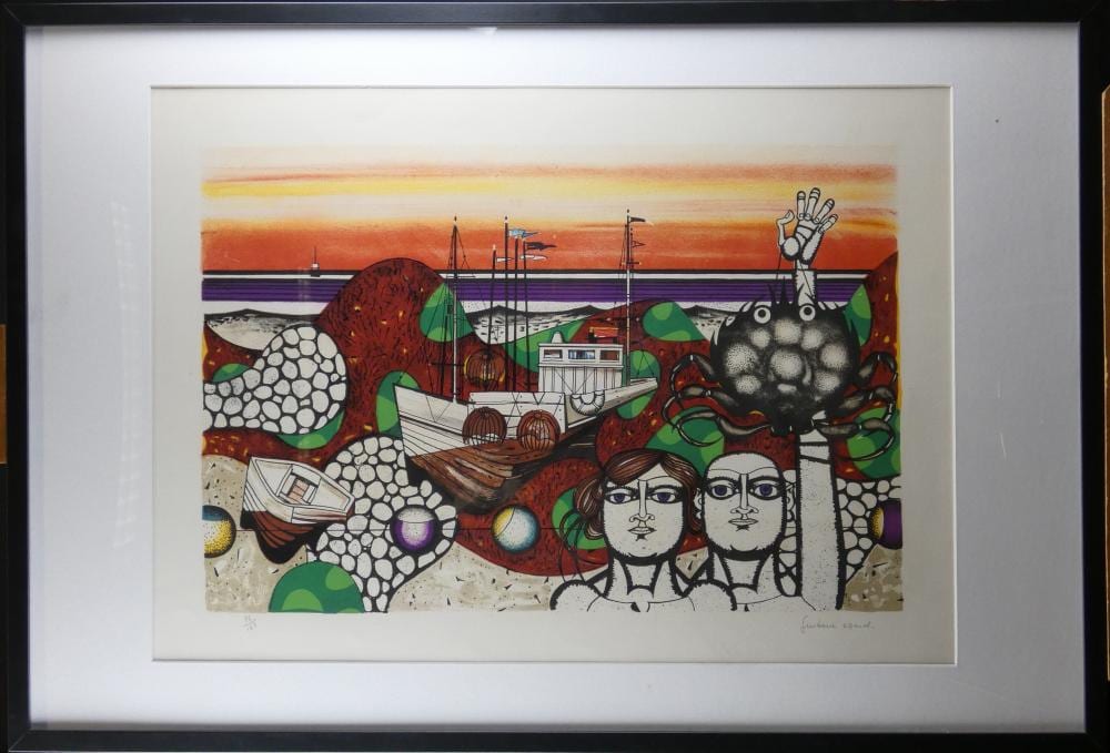 Gustave Camus comparable auction result: engraving colour lithograph le d part no 86 125 signed by gustave camus