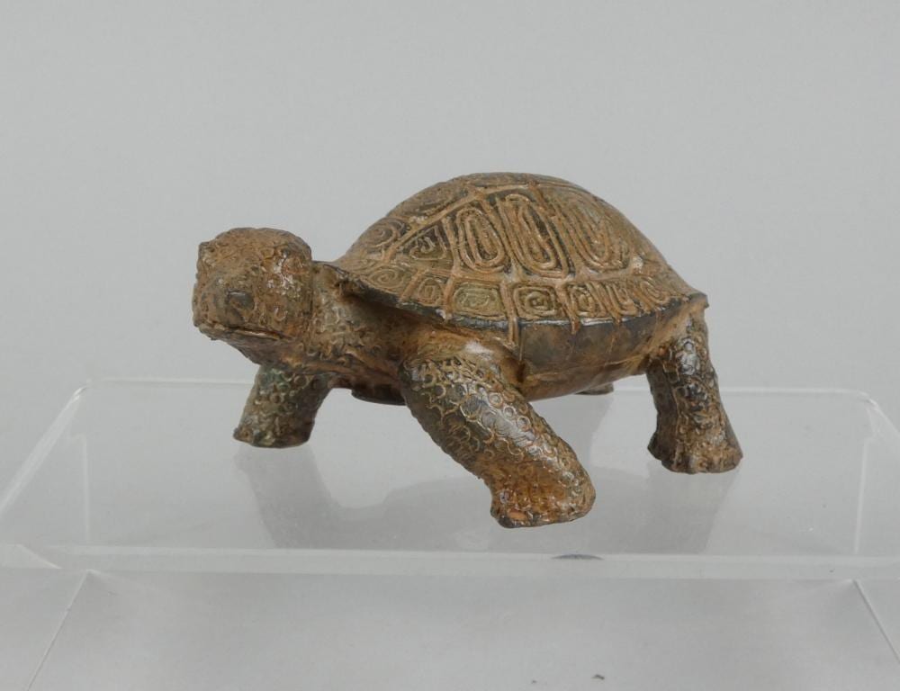 Pierre Chenet comparable auction result: sculpture bronze with brown patina tortoise signed after pierre chenet