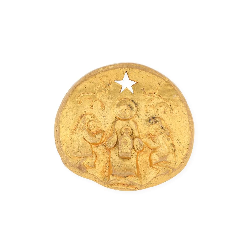 Line Vautrin comparable auction result: line vautrin 1913 1997 milieu du xxe si cle broche en bronze dor repr sentant la nativit epingle en m tal syst me d attache manquant