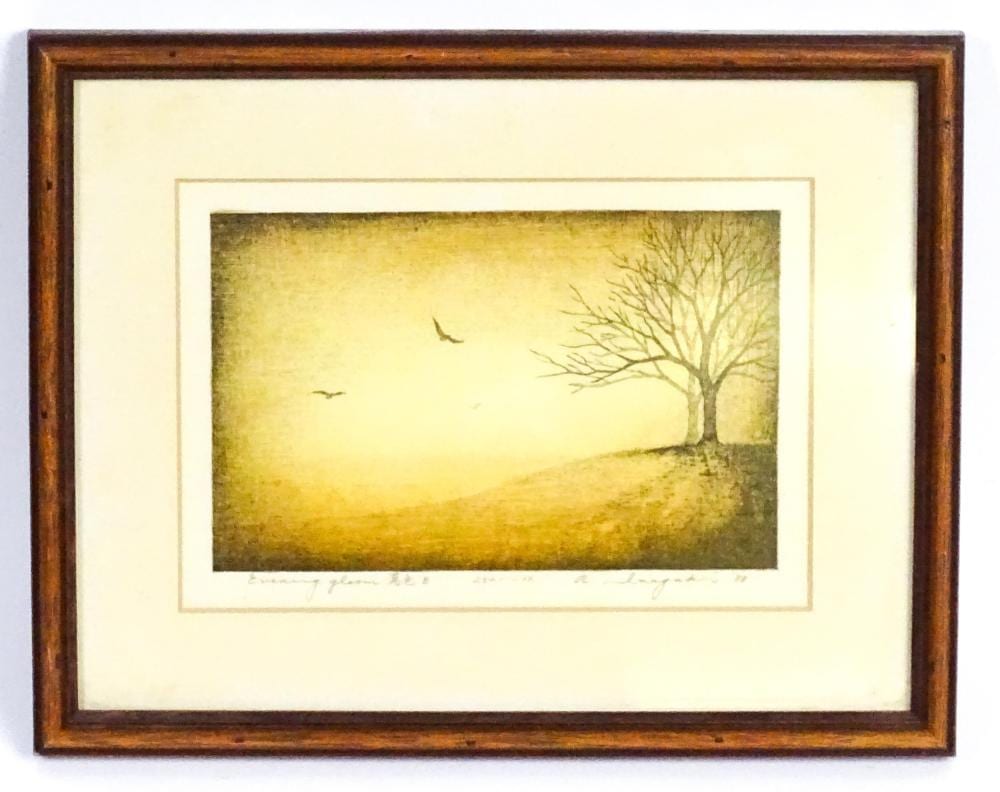 Akemi Inagaki comparable auction result: akemi inagaki b 1933 japanese school woodblock print evening gloom s