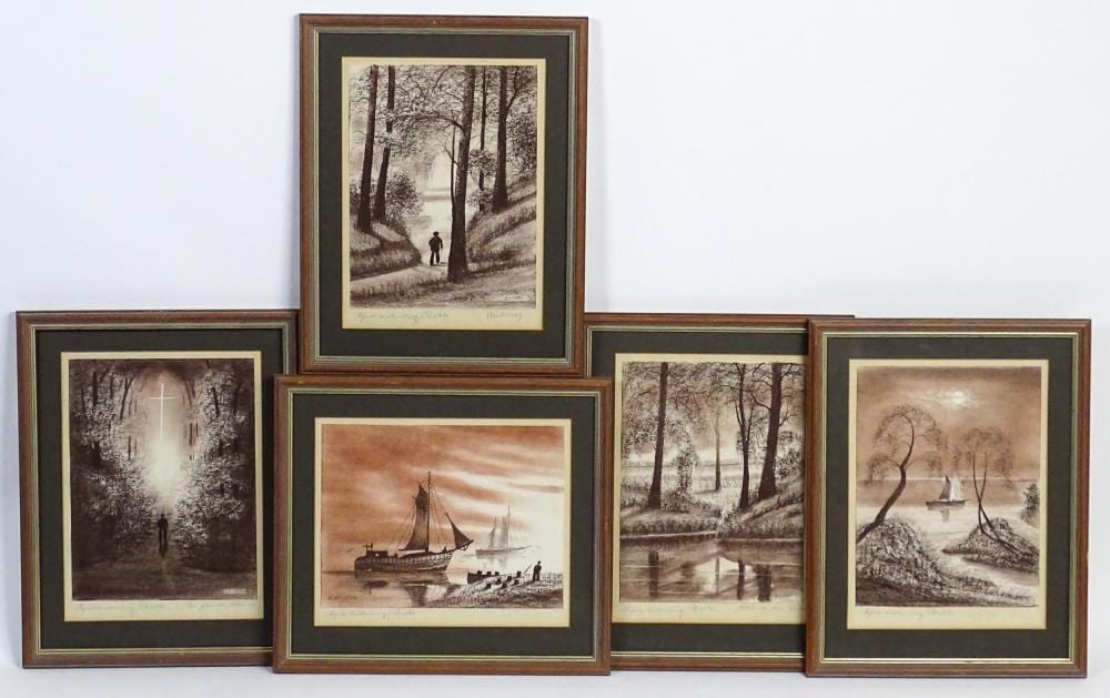 Hermann Richter comparable auction result: hermann richter 1875 1941 german school sepia pastels five landscape s
