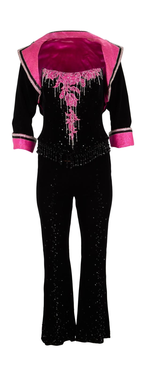 Bob Mackie comparable auction result: ann margret 1980s stage worn black and pink costume by bob mackie