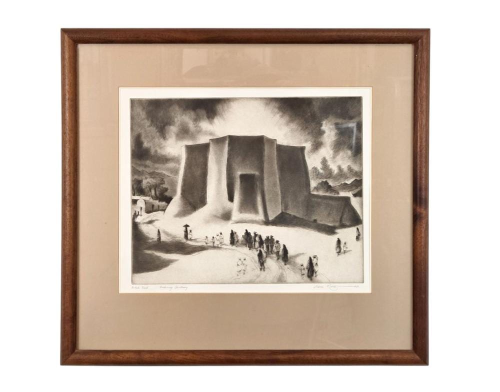 Gene Kloss comparable auction result: gene kloss enduring sanctuary etching