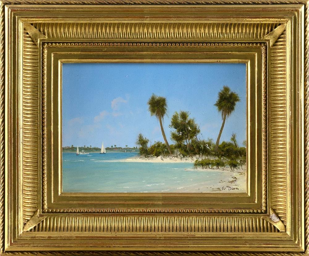 William Robert Davis comparable auction result: william r davis massachusetts 1952 inland waterway florida 1 oil on panel 5 x 7 framed 9 x 11
