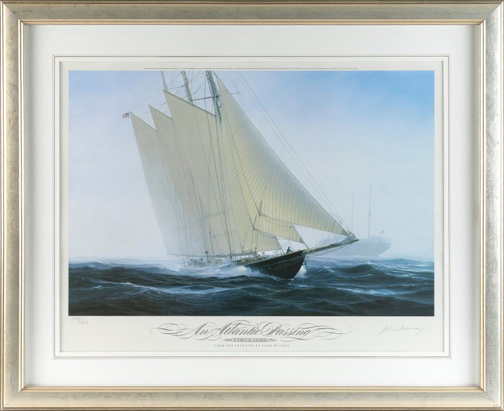 John Mecray comparable auction result: john marcy mecray rhode island pennsylvania 1937 2019 an atlantic passing circa 1903 lithograph 21 x 28 framed 30 x 37