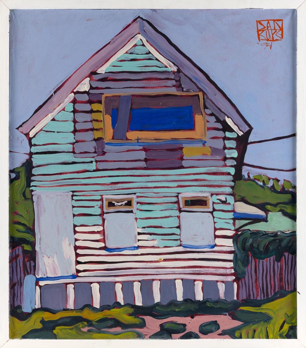 daniel wade rupe indiana illinois massachusetts 1952 the hippie house oil on canvas 30 x 26 framed 32 x 27 5 · Eldred's · 2026-06-25 Daniel Wade Rupe comparable auction result: daniel wade rupe indiana illinois massachusetts 1952 the hippie house oil on canvas 30 x 26 framed 32 x 27 5
