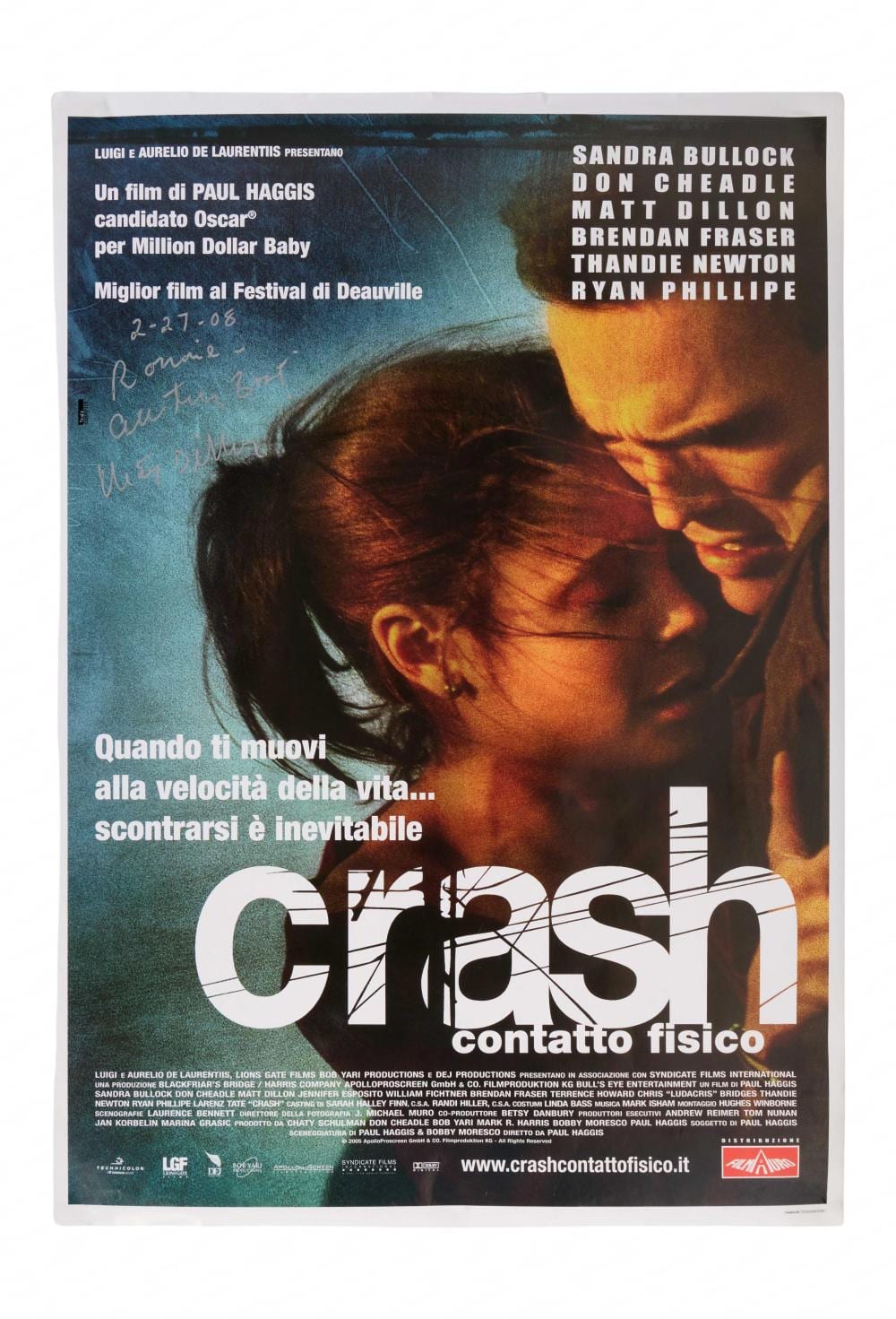 Crash comparable auction result: crash 2004 matt dillion signed poster